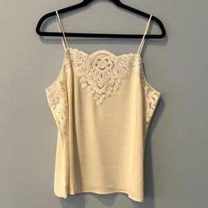 CAbi Baroque Cream Lace Camisole Top